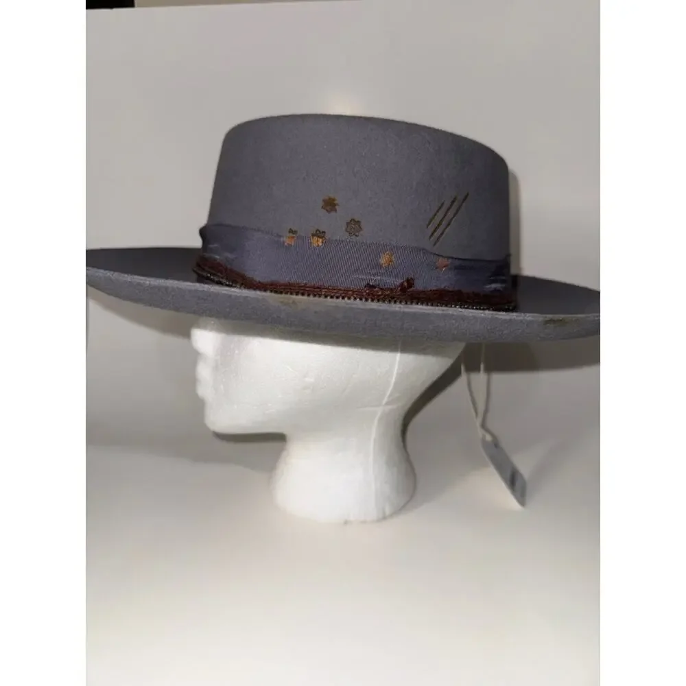 Free people cosmic round top grey wool hat size medium. Cowboy rodeo hat NWT.